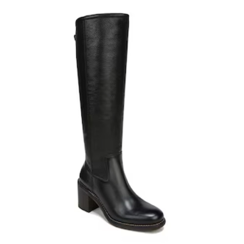 NWOT Franco Sarto Kemper Knee High Leather Boots, Black, size 6